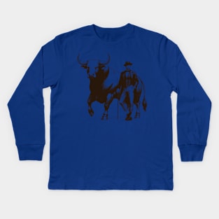 man and bull Kids Long Sleeve T-Shirt